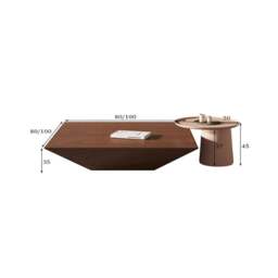 Rackhams Lavone Coffee Table With TV Stand Set, Walnut - 80+50CM - No TV Stand - thumbnail 5