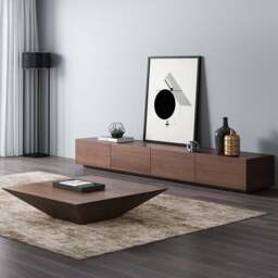 Rackhams Lavone Coffee Table With TV Stand Set, Walnut - 80+50CM - No TV Stand - thumbnail 4