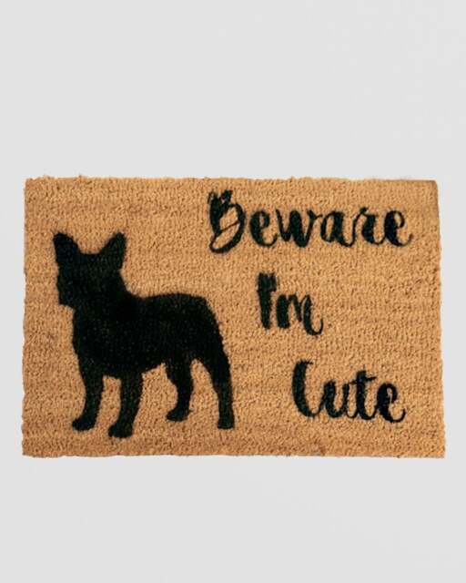 Rackhams Beware I'M Cute French Bulldog Doormat