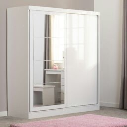 Rackhams Nevada 2 Door Sliding Wardrobe - White Gloss - thumbnail 1
