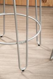 Rackhams District 3 Piece Silver Frame Bar Table Stool Set - thumbnail 3