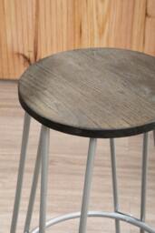 Rackhams District 3 Piece Silver Frame Bar Table Stool Set - thumbnail 2