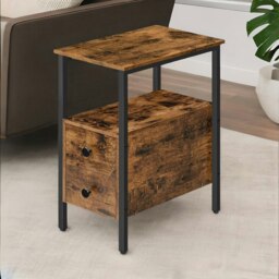 Rackhams Slim Bedside Table with 2 Drawers - thumbnail 2