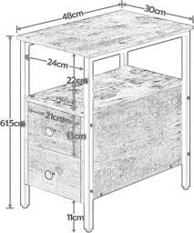 Rackhams Slim Bedside Table with 2 Drawers - thumbnail 4