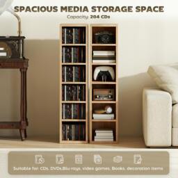 Rackhams Set of 2 CD Storage Units DVD Shelf with Adjustable Shelves - White - thumbnail 5