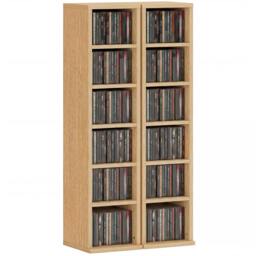 Rackhams Set of 2 CD Storage Units DVD Shelf with Adjustable Shelves - White - thumbnail 3