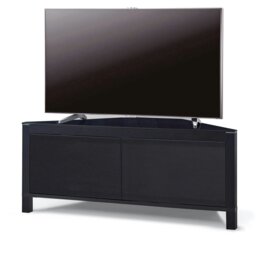 "Rackhams VOLANS Black Tru-Corner Remote Friendly Doors Black/Walnut Reversible Panel Flat Screen TV up to 42"" Corner TV Cabinet" - thumbnail 6