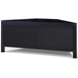 "Rackhams VOLANS Black Tru-Corner Remote Friendly Doors Black/Walnut Reversible Panel Flat Screen TV up to 42"" Corner TV Cabinet" - thumbnail 4