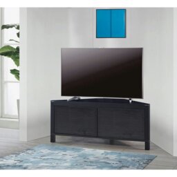 "Rackhams VOLANS Black Tru-Corner Remote Friendly Doors Black/Walnut Reversible Panel Flat Screen TV up to 42"" Corner TV Cabinet" - thumbnail 3