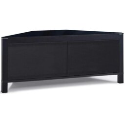"Rackhams VOLANS Black Tru-Corner Remote Friendly Doors Black/Walnut Reversible Panel Flat Screen TV up to 42"" Corner TV Cabinet" - thumbnail 2