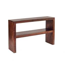 Rackhams Maxen Mango Console Table with Shelf - Wood - 1 - 118x35x78CM WXDXH - thumbnail 2