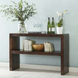 Rackhams Maxen Mango Console Table with Shelf - Wood - 118x35x78CM WXDXH - Console Table