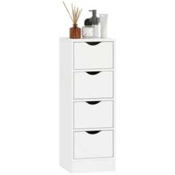 Rackhams 4-Drawer Bathroom Cabinet, Freestanding Narrow Cabinet, White - Bathroom cabinet - 1 - 29W x 29D x 83H cm - thumbnail 2