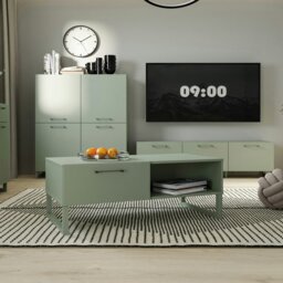 Rackhams Sali 1 Drawer Coffee Table in Sage Green - Green - Green - 57.2 - thumbnail 5