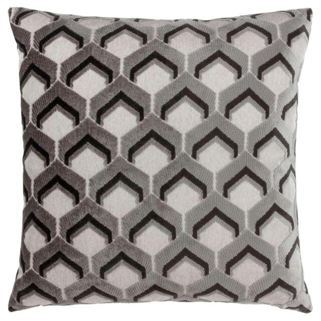 Rackhams Ledbury Jacquard Cushion Cover - Grey/Black - 45cm x 45cm - Grey/Black - 100% Polyester - image 1