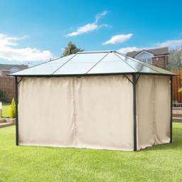 Rackhams 3 x 4(m) Universal Gazebo Replacement Sidewall Set, 4 Panels, Beige - Beige - Polyester - 352 x 205 cm