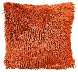 Rackhams Shaggy Chenille Cushion - 43cm x 43cm - Orange - thumbnail 1
