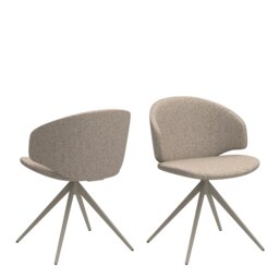 Rackhams Ella Swivel Beige Dining Chair - 1 - thumbnail 1