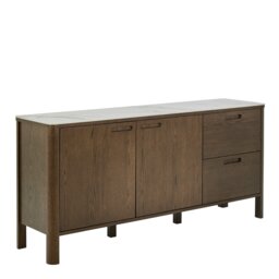 Rackhams Southampton Sideboard With 2 Doors 2 Drawers and 2 Shelves in Cream Ceramic - Cream - 160 - 1