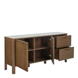 Rackhams Southampton Sideboard With 2 Doors 2 Drawers and 2 Shelves in Cream Ceramic - Cream - 160 - 1 - thumbnail 4