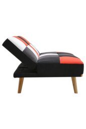 Rackhams 2-Seater Multicolour Checkered Sofa Bed - Red - thumbnail 5