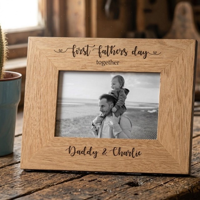 Rackhams 'First Fathers Day Together' Wooden Picture Frame - 6x4cm - image 1