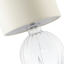 Rackhams Contemporary Clear Ribbed Glass Table Lamp with Velvet Fabric Shade - thumbnail 5