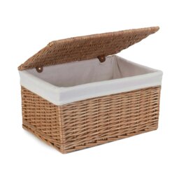 Rackhams Light Steamed Cotton Lined Wicker Storage Basket - Small - thumbnail 5