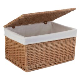 Rackhams Light Steamed Cotton Lined Wicker Storage Basket - Small - thumbnail 6