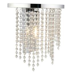 Rackhams Rain Polished Chrome Wall Light with Crystal Droplets