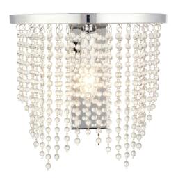 Rackhams Rain Polished Chrome Wall Light with Crystal Droplets - thumbnail 3