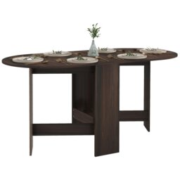 Rackhams Oval Kitchen Table for Dining Room, Small Space Chocolate Wood Effect - Brown - thumbnail 2