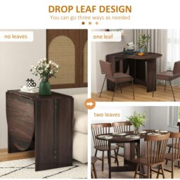 Rackhams Oval Kitchen Table for Dining Room, Small Space Chocolate Wood Effect - Brown - thumbnail 4