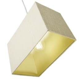 Rackhams Contemporary and Sleek Cream Linen Fabric Rectangular Lamp Shade 60w Maximum - thumbnail 4