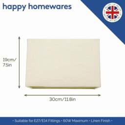 Rackhams Contemporary and Sleek Cream Linen Fabric Rectangular Lamp Shade 60w Maximum - thumbnail 5