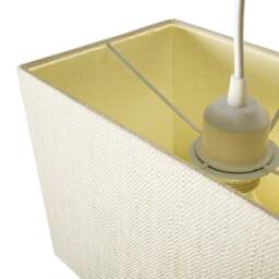 Rackhams Contemporary and Sleek Cream Linen Fabric Rectangular Lamp Shade 60w Maximum - thumbnail 3