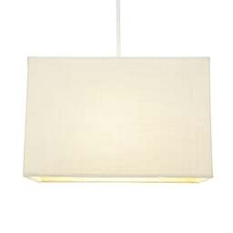 Rackhams Contemporary and Sleek Cream Linen Fabric Rectangular Lamp Shade 60w Maximum - thumbnail 2