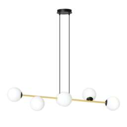 Rackhams GRAVITY Pendant lamp 6 x E14  Black, gold with White Shade