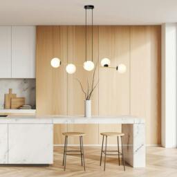 Rackhams GRAVITY Pendant lamp 6 x E14  Black, gold with White Shade - thumbnail 3