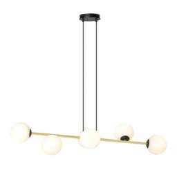 Rackhams GRAVITY Pendant lamp 6 x E14  Black, gold with White Shade - thumbnail 4