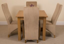 Rackhams Oslo 90 x 90cm Small Square Oak Dining Set with Lola Fabric Chairs - 1 - 4 chairs - Grey - thumbnail 5