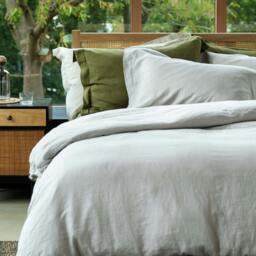 Rackhams Light Grey French Linen 40cm Deep Fitted Sheets - Double - thumbnail 4