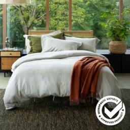 Rackhams Light Grey French Linen 40cm Deep Fitted Sheets - Double - thumbnail 6