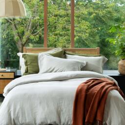 Rackhams Light Grey French Linen 40cm Deep Fitted Sheets - Double - thumbnail 2