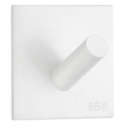 Rackhams White Stainless Steel Single Towel Hook (45 x 45mm) Self Adhesive Bathroom Wall Mounted