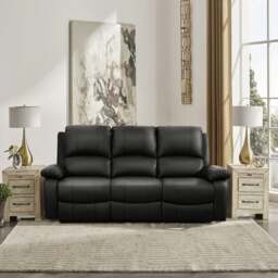 Rackhams Milan Reclining Luxury Faux Leather Sofa Set - Indulge in the Ultimate Comfort and Style for Your Living Room - Light Grey - Chair only - thumbnail 4