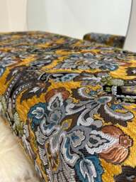 Rackhams Premium Mustard Floral Footstool Ottoman – Stylish & Multi-Purpose Seating Solution - 30 x 30 Inches (76 x 76cm) - thumbnail 6