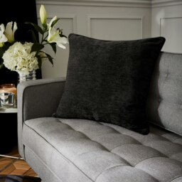 Rackhams Selene Luxury Chenille Cushion - 55x55cm - 1 - Black