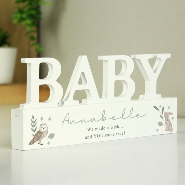 Rackhams Personalised Woodland Wooden Baby Ornament - image 1