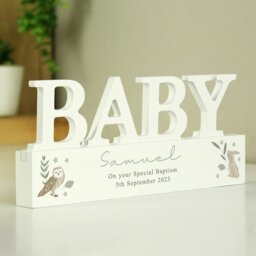 Rackhams Personalised Woodland Wooden Baby Ornament - thumbnail 4